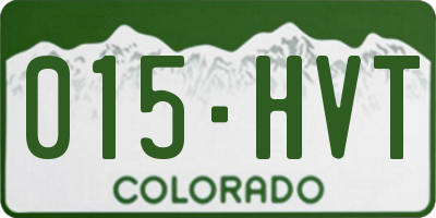 CO license plate 015HVT
