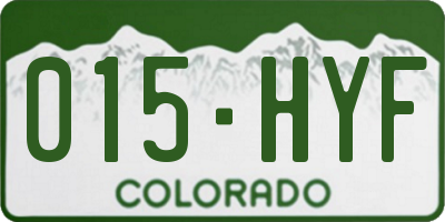 CO license plate 015HYF
