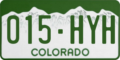 CO license plate 015HYH