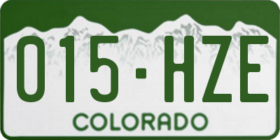CO license plate 015HZE