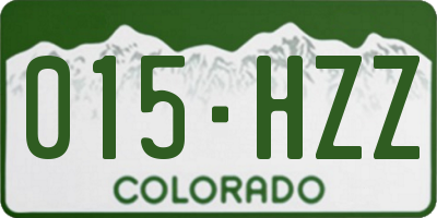 CO license plate 015HZZ