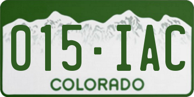 CO license plate 015IAC