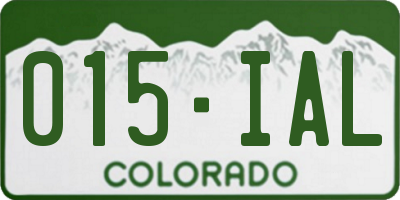 CO license plate 015IAL