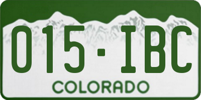 CO license plate 015IBC