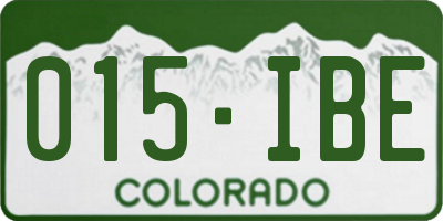 CO license plate 015IBE