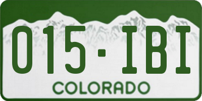 CO license plate 015IBI