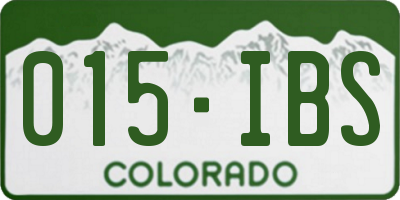 CO license plate 015IBS