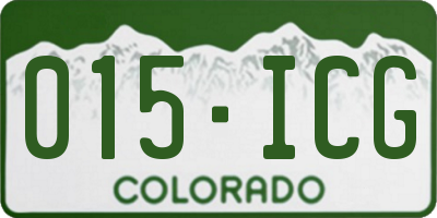 CO license plate 015ICG