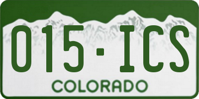 CO license plate 015ICS