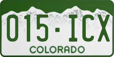 CO license plate 015ICX