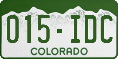 CO license plate 015IDC
