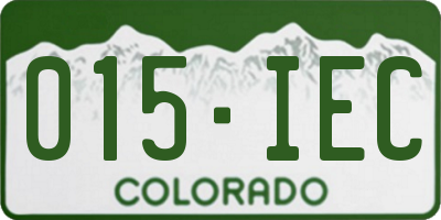 CO license plate 015IEC