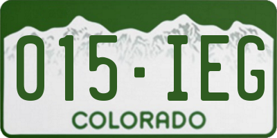 CO license plate 015IEG