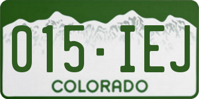 CO license plate 015IEJ