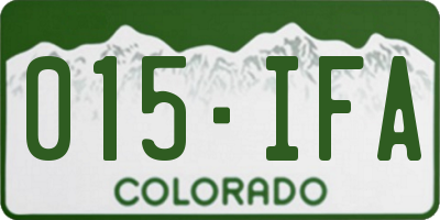 CO license plate 015IFA