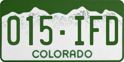 CO license plate 015IFD