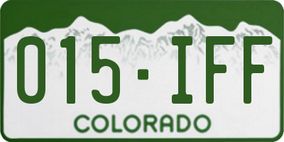 CO license plate 015IFF