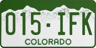CO license plate 015IFK