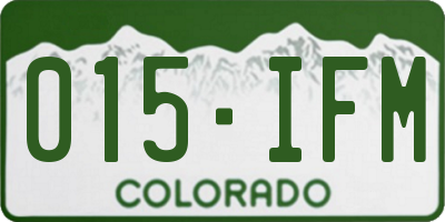 CO license plate 015IFM