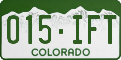 CO license plate 015IFT