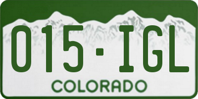 CO license plate 015IGL