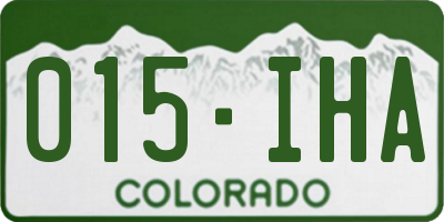 CO license plate 015IHA