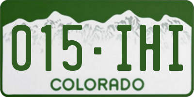CO license plate 015IHI