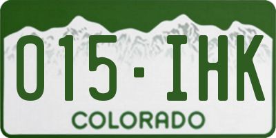 CO license plate 015IHK