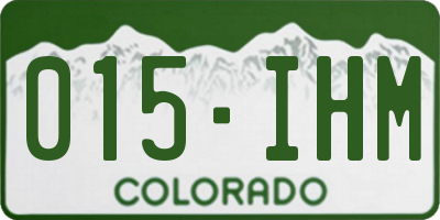 CO license plate 015IHM