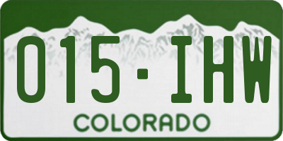 CO license plate 015IHW