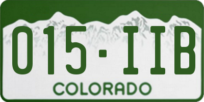 CO license plate 015IIB