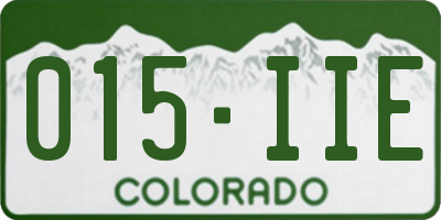 CO license plate 015IIE