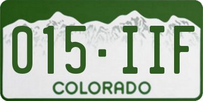 CO license plate 015IIF