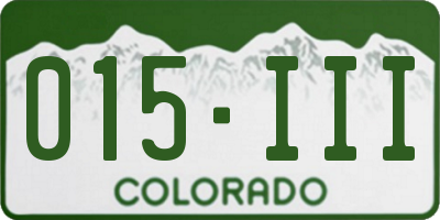 CO license plate 015III