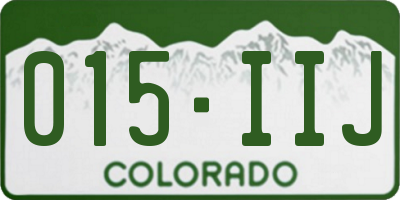 CO license plate 015IIJ