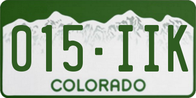 CO license plate 015IIK