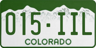 CO license plate 015IIL