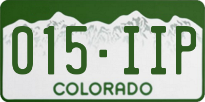 CO license plate 015IIP