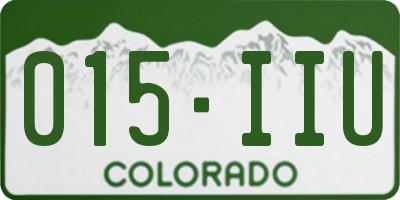 CO license plate 015IIU