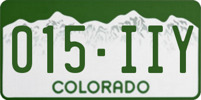 CO license plate 015IIY
