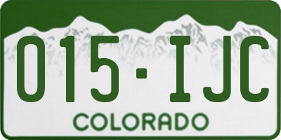 CO license plate 015IJC