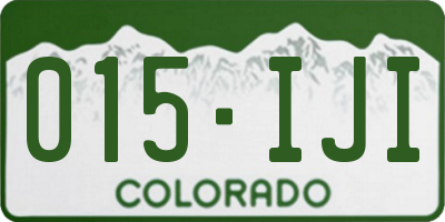 CO license plate 015IJI