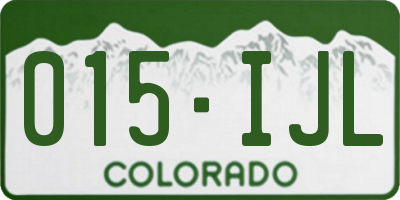 CO license plate 015IJL