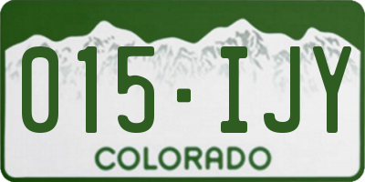CO license plate 015IJY