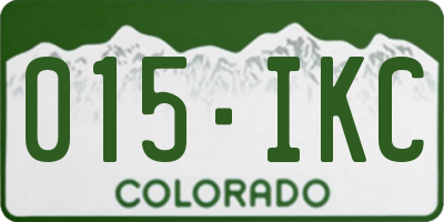 CO license plate 015IKC