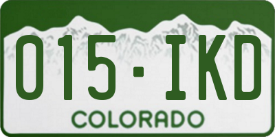 CO license plate 015IKD