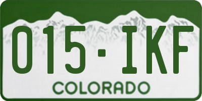 CO license plate 015IKF