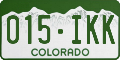CO license plate 015IKK