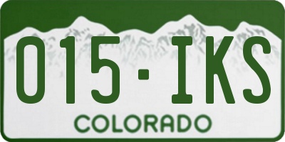 CO license plate 015IKS