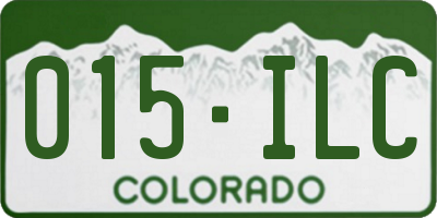 CO license plate 015ILC